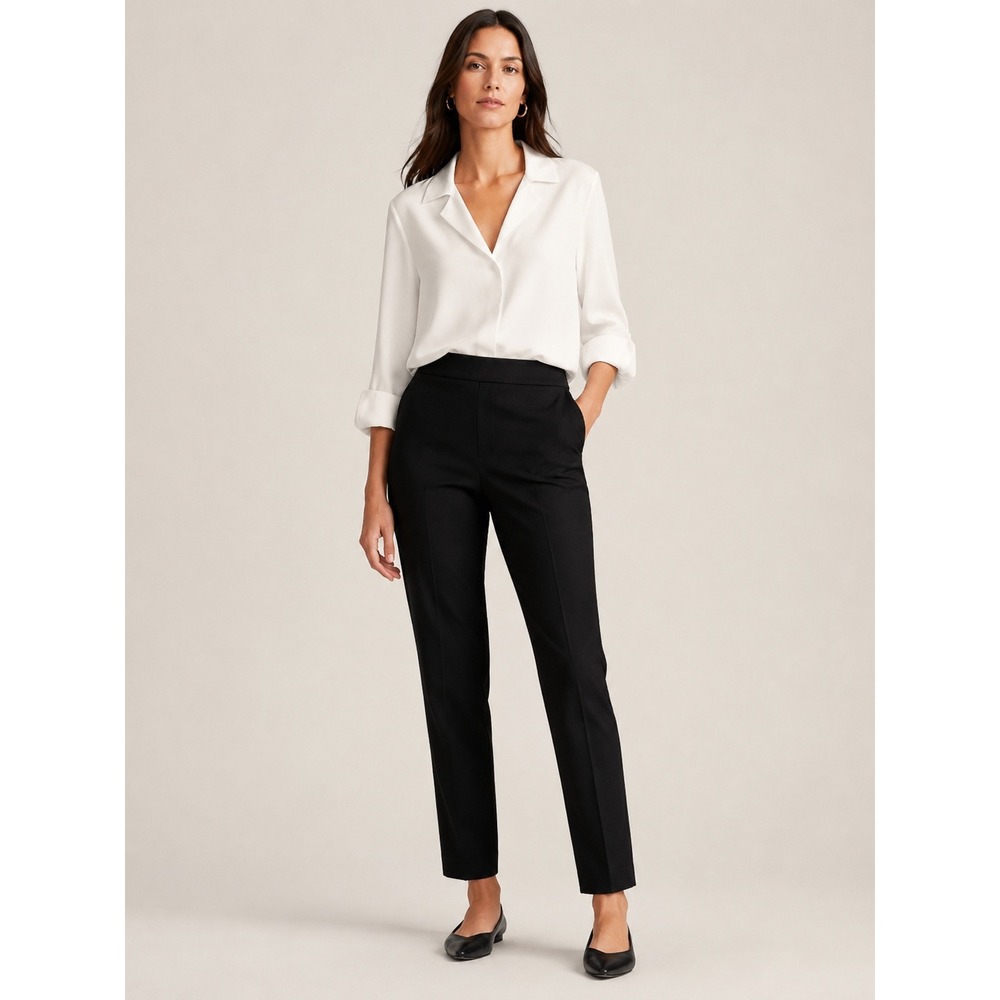Banana Republic Women Devon Slim Leg Ankle Pants Size 8 Black Workwear Office